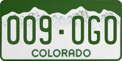 CO license plate 009OGO