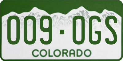 CO license plate 009OGS