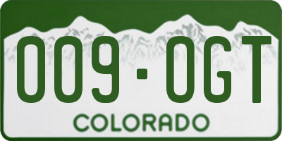 CO license plate 009OGT