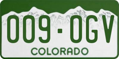 CO license plate 009OGV