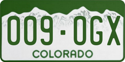 CO license plate 009OGX