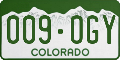 CO license plate 009OGY