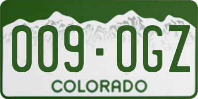 CO license plate 009OGZ
