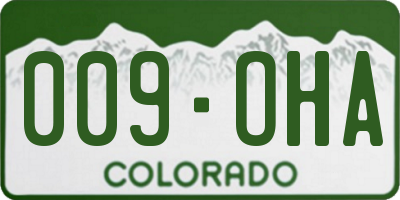 CO license plate 009OHA