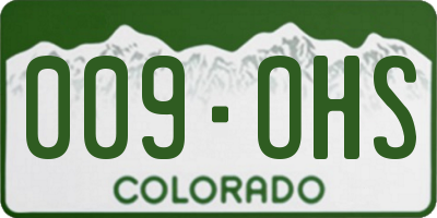 CO license plate 009OHS