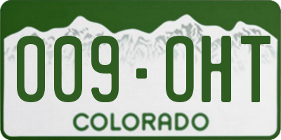 CO license plate 009OHT