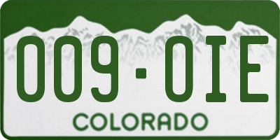 CO license plate 009OIE