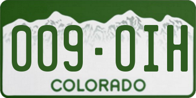 CO license plate 009OIH