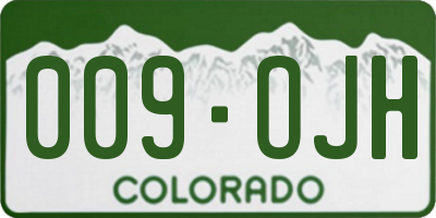 CO license plate 009OJH