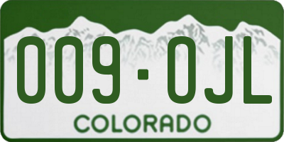 CO license plate 009OJL