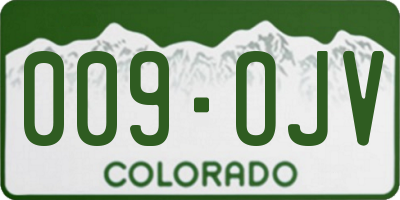 CO license plate 009OJV
