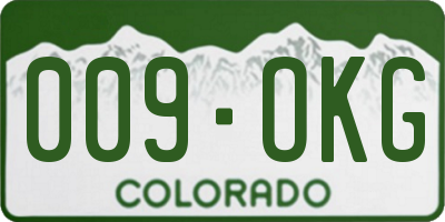 CO license plate 009OKG