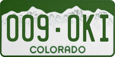CO license plate 009OKI