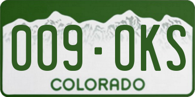 CO license plate 009OKS