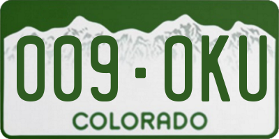 CO license plate 009OKU