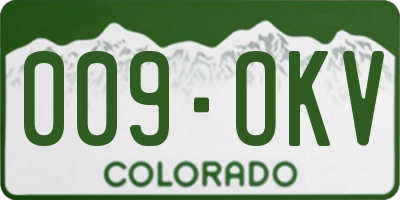 CO license plate 009OKV