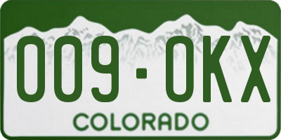 CO license plate 009OKX