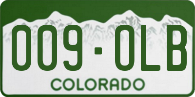CO license plate 009OLB