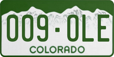 CO license plate 009OLE