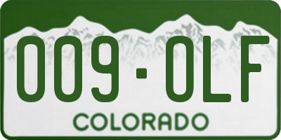 CO license plate 009OLF