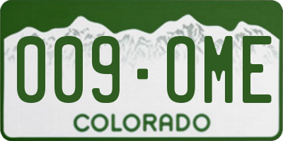 CO license plate 009OME