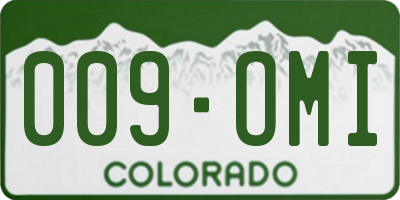 CO license plate 009OMI