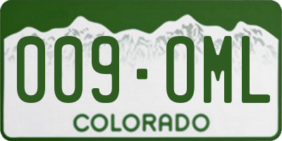 CO license plate 009OML