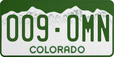 CO license plate 009OMN