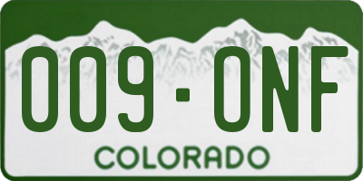 CO license plate 009ONF