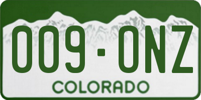 CO license plate 009ONZ