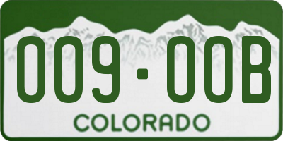 CO license plate 009OOB