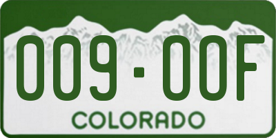 CO license plate 009OOF