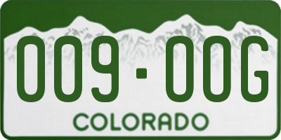 CO license plate 009OOG