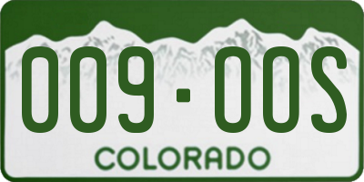 CO license plate 009OOS