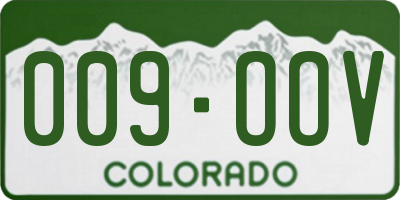 CO license plate 009OOV