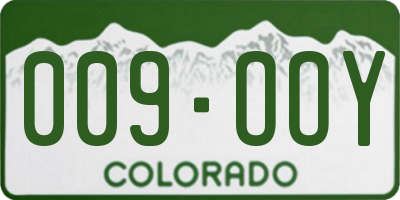 CO license plate 009OOY