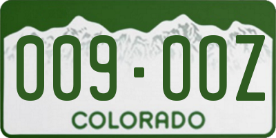 CO license plate 009OOZ