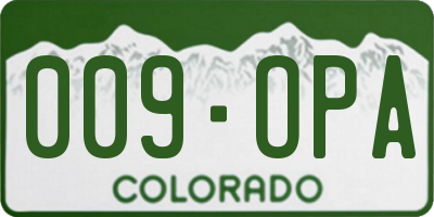 CO license plate 009OPA