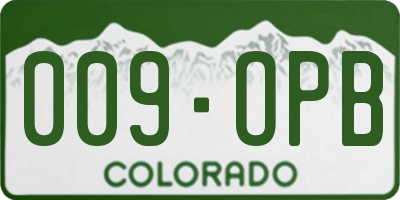 CO license plate 009OPB