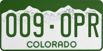 CO license plate 009OPR