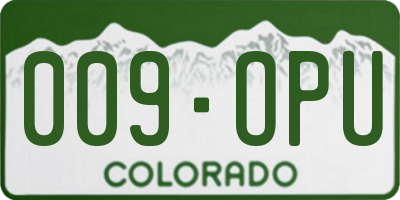 CO license plate 009OPU