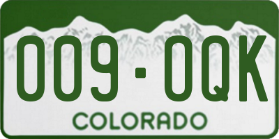 CO license plate 009OQK