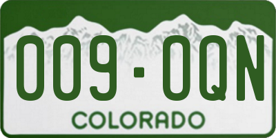 CO license plate 009OQN