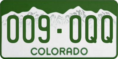 CO license plate 009OQQ