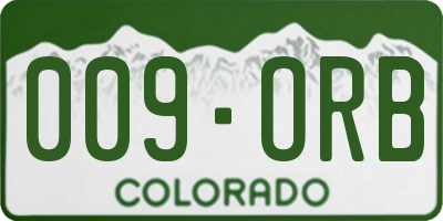 CO license plate 009ORB