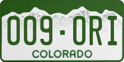 CO license plate 009ORI