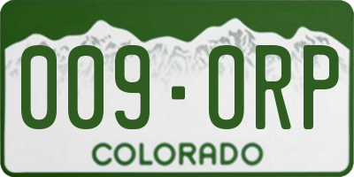CO license plate 009ORP