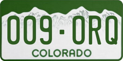 CO license plate 009ORQ