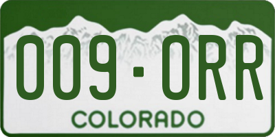 CO license plate 009ORR