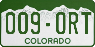 CO license plate 009ORT